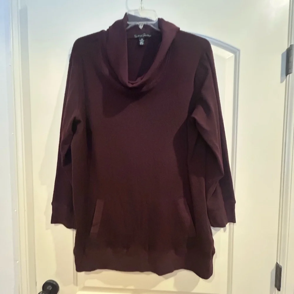 French Laundry Cowl Neck Sweater - Burgundy - Picture 1 of 6